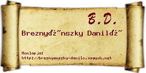 Breznyánszky Daniló névjegykártya